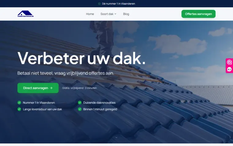 Screenshot van verbeteruwdak.be